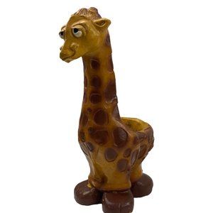 Vintage Whimsical Folk Art Large Giraffe Planter Statue 13" Mylo Ceramic